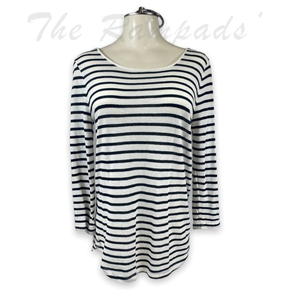NWT Ann Taylor Black and White Long-sleeve Top Size Medium